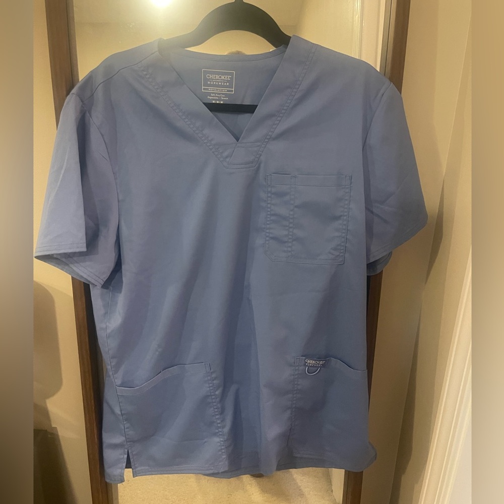 Cherokee Scrub Top Size M Ceil Blue